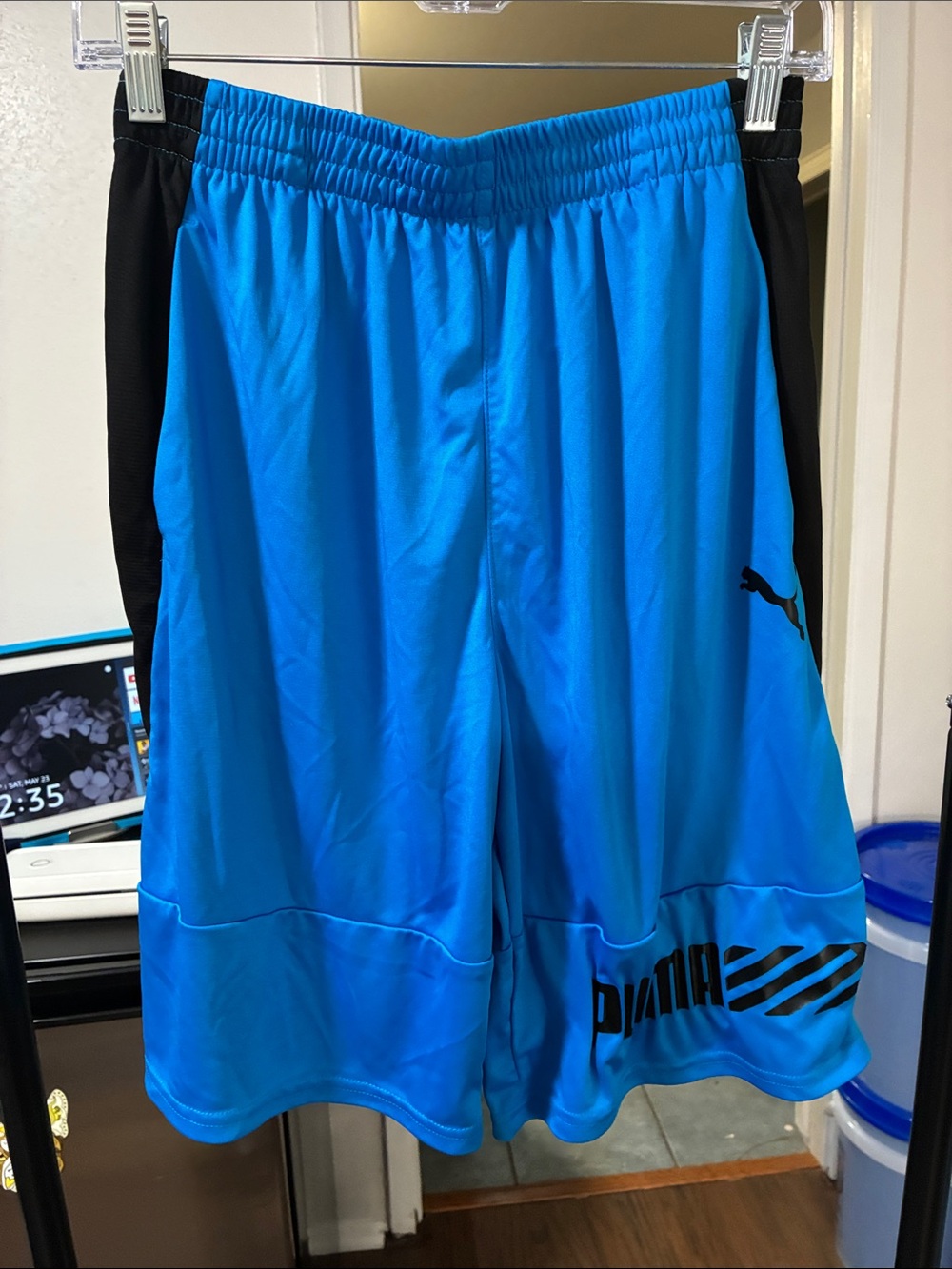 Puma Blue and Black Boys' Athletic Shorts